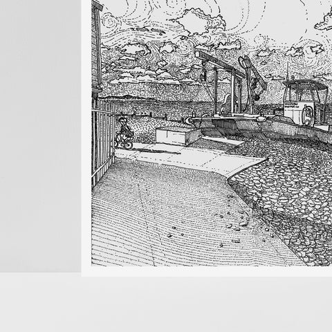 Crab & Winkle Way Black & White Art Print
