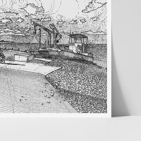 Crab & Winkle Way Black & White Art Print