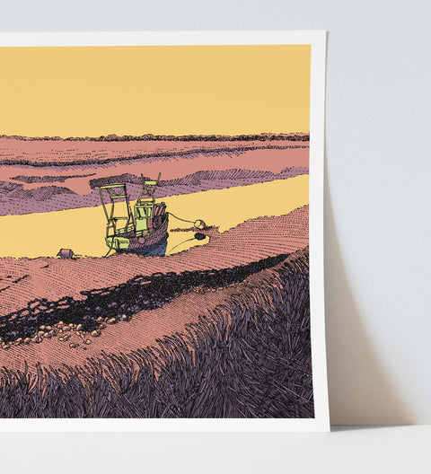 Hollowshore Low Tide Colour Art Print