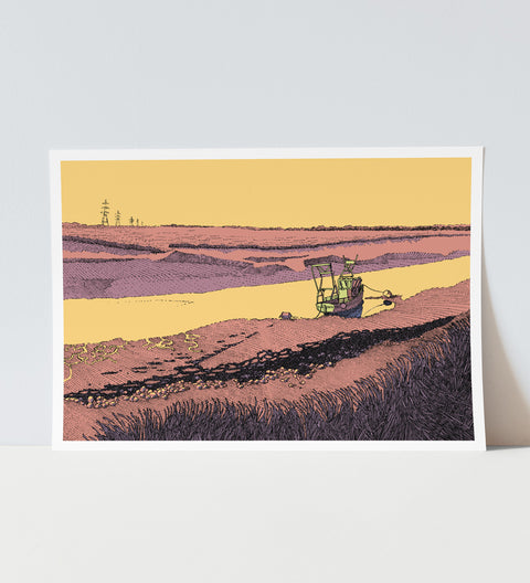 Hollowshore Low Tide Colour Art Print