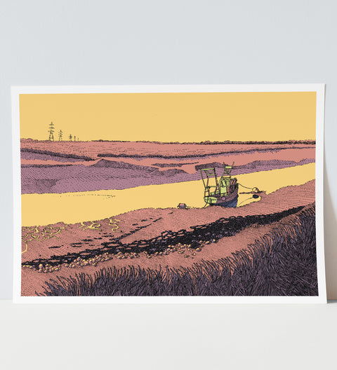 Hollowshore Low Tide Colour Art Print